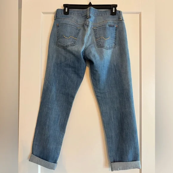 7 For All Mankind Low Rise Skinny Boyfriend Jeans, Size 25 - Picture 4 of 8
